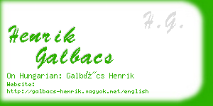 henrik galbacs business card